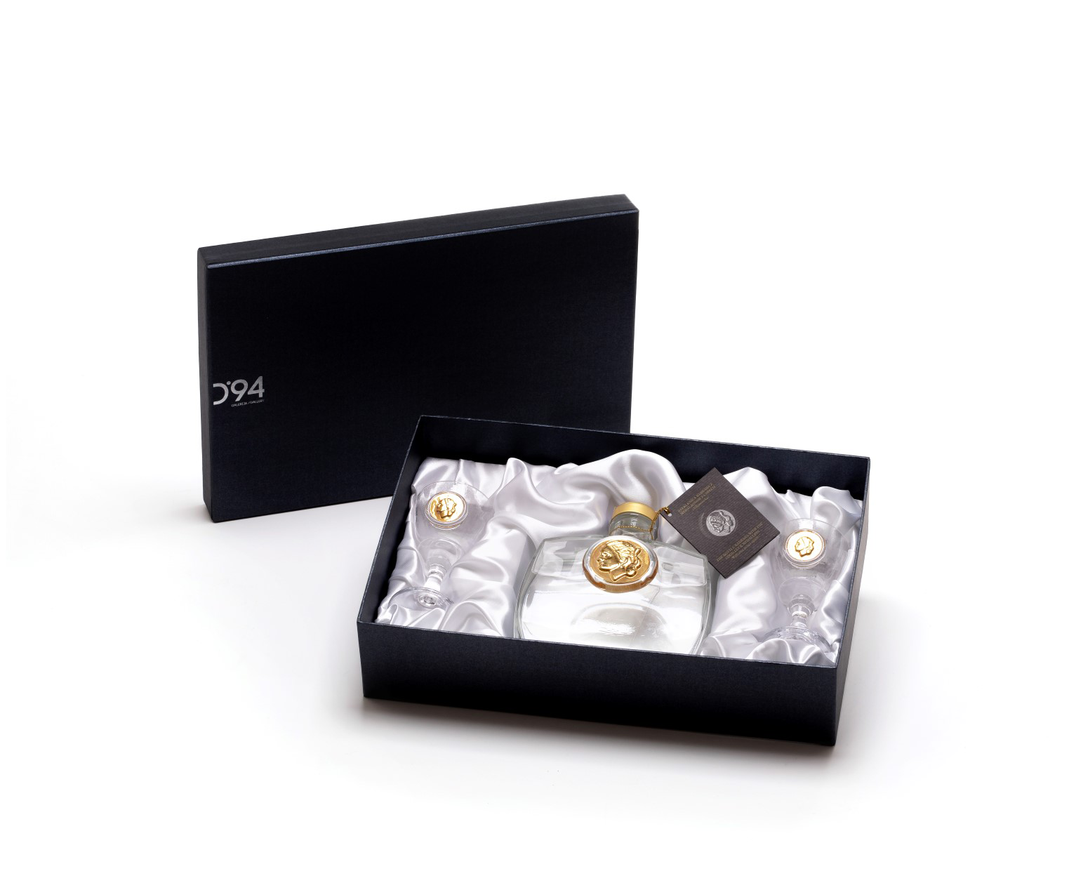 SPIRITS BOTTLE WITH EMPRESS BARBARA GOOD LUCK MEDALLION